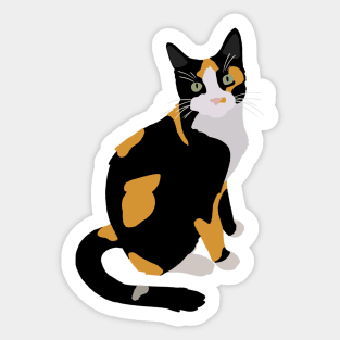 Calico Portrait, Cute Calico Cat, Calico Cat Lover Sticker